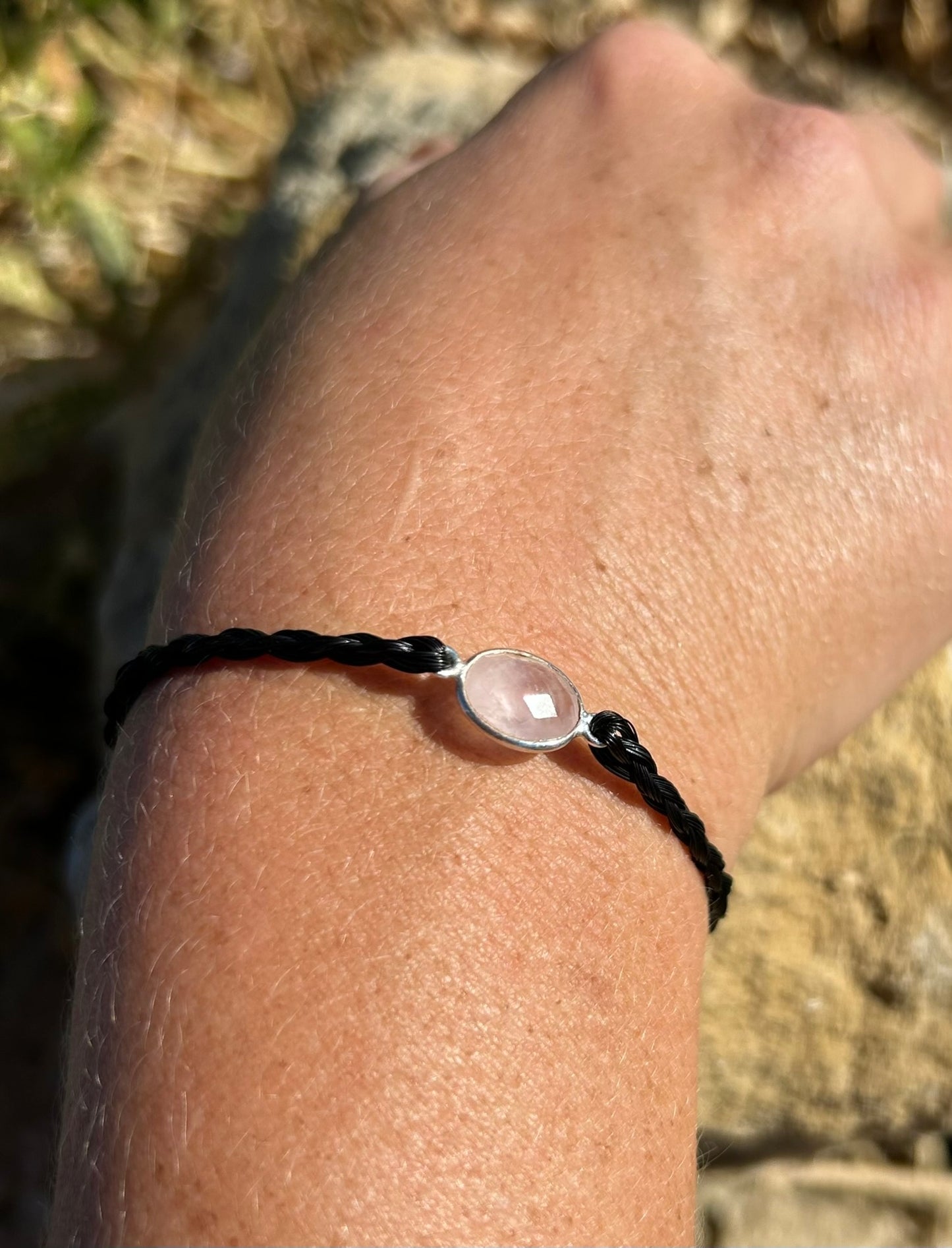 Bracelet crin de cheval et pierre précieuse - Félie