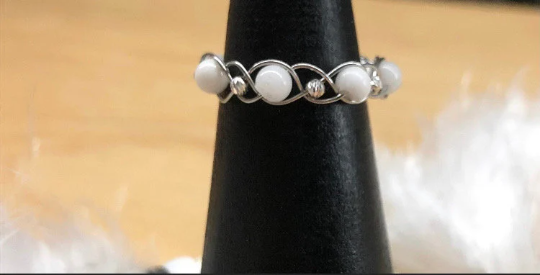 bague argent perle de lait maternel