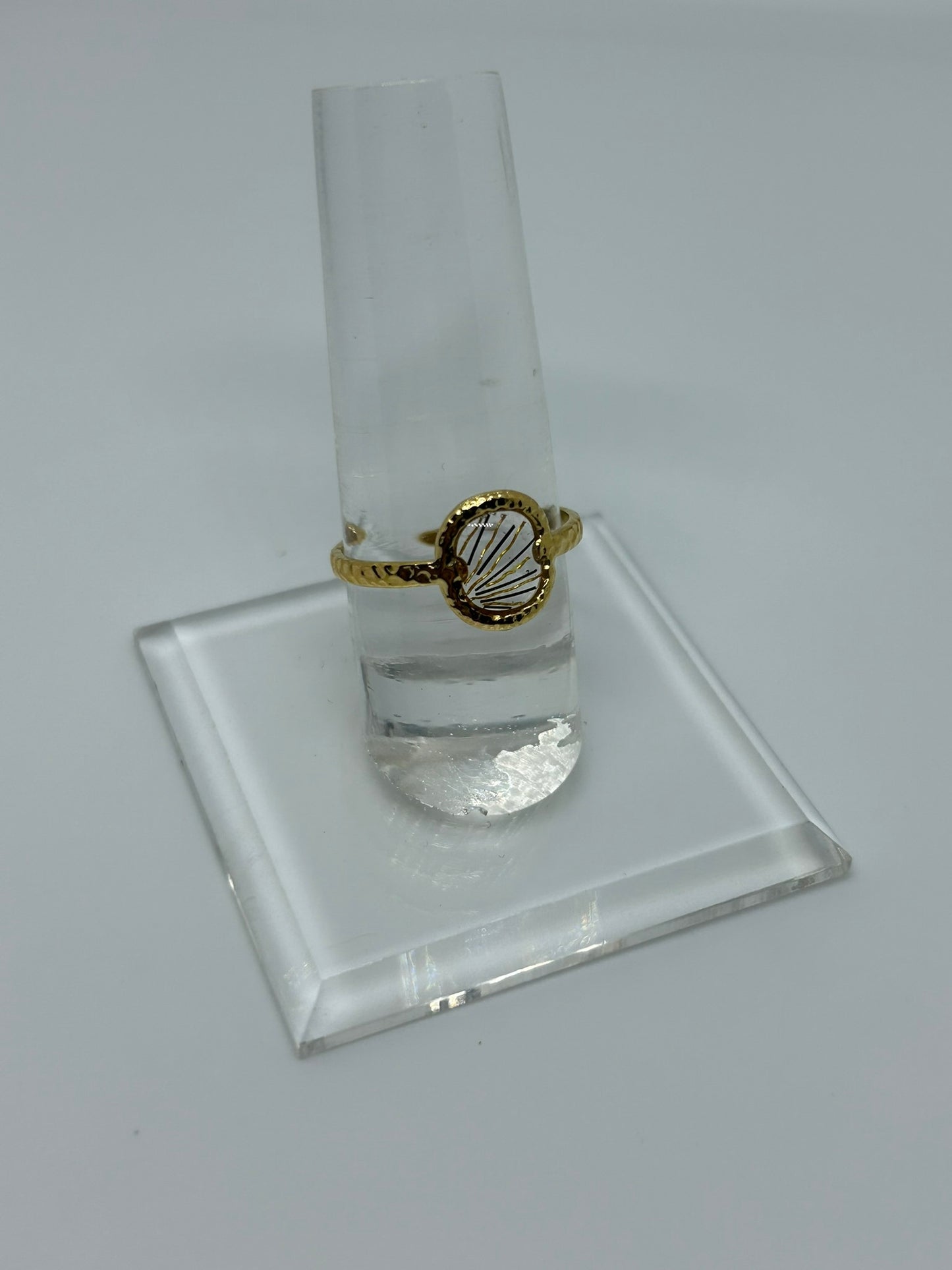 Bague dorée en crin de cheval - Lilou