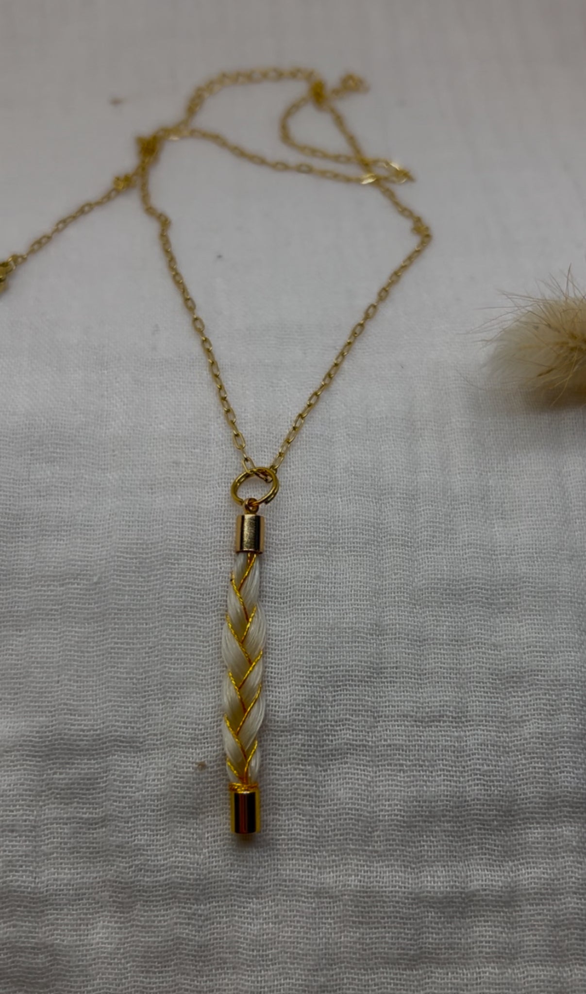pendentif en crin de cheval acier inoxydable