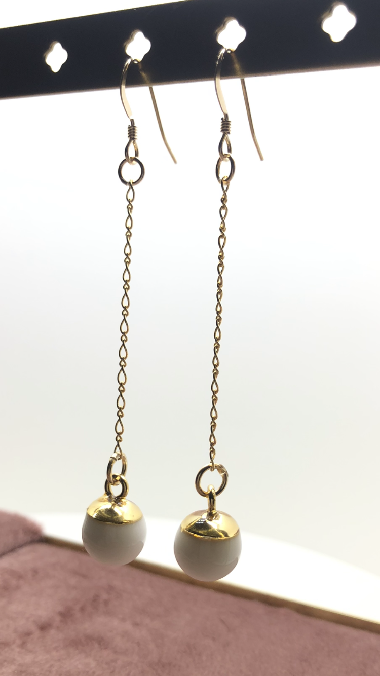 boucles d'oreilles pendantes au lait maternel en acier inoxydable argenté ou doré