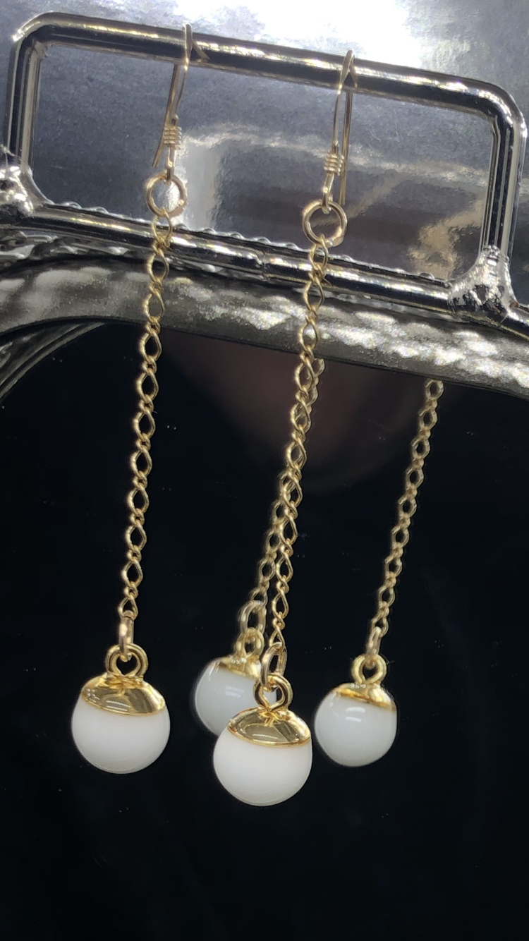 boucles d'oreilles pendantes au lait maternel en acier inoxydable argenté ou doré