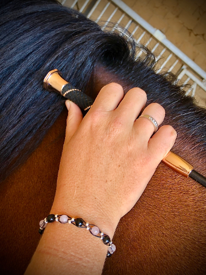 bracelet crin de cheval et pierre précieuses