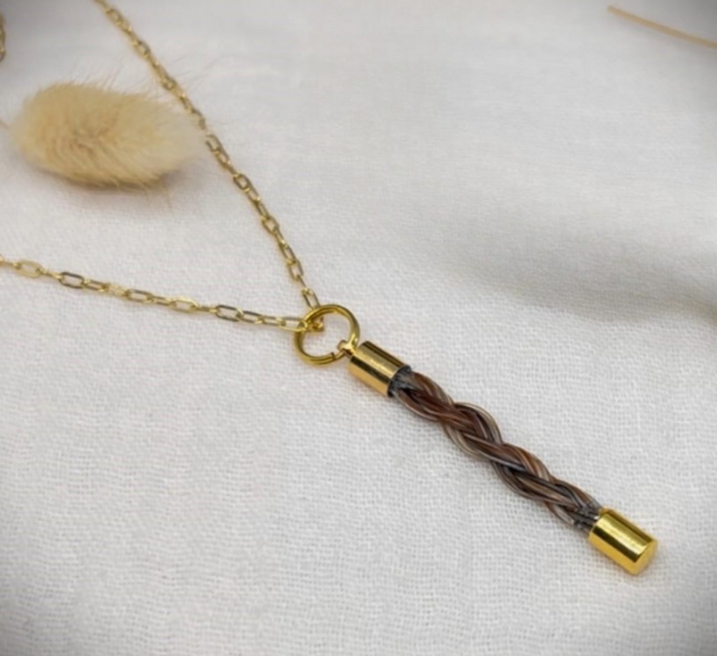 pendentif en crin de cheval en tresse ronde