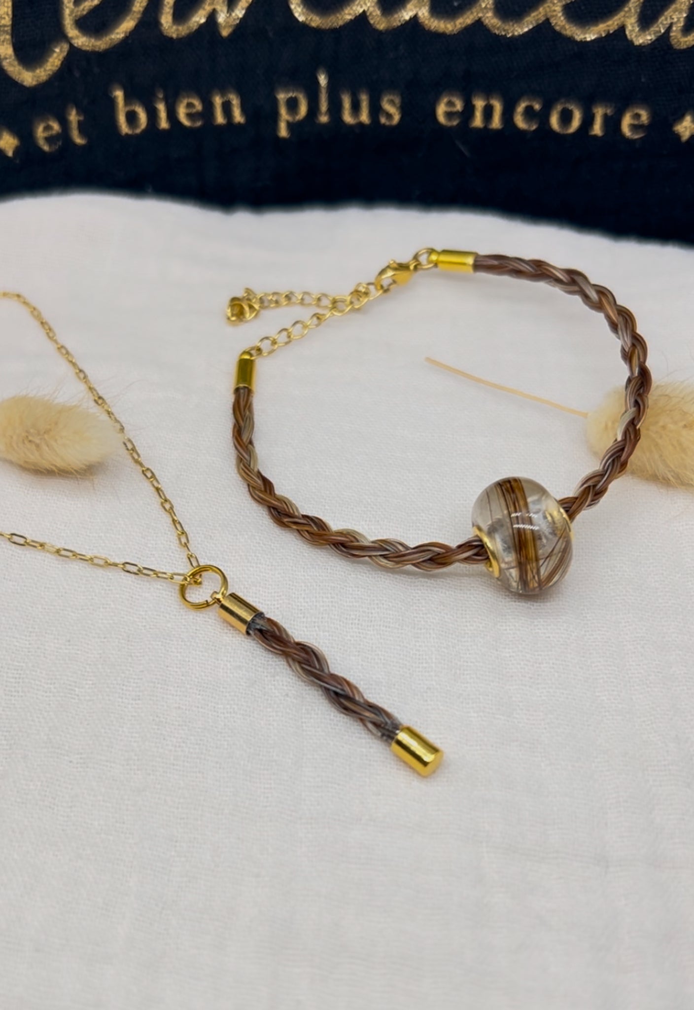 Parure Maxelia - Collier et bracelet en crin de cheval