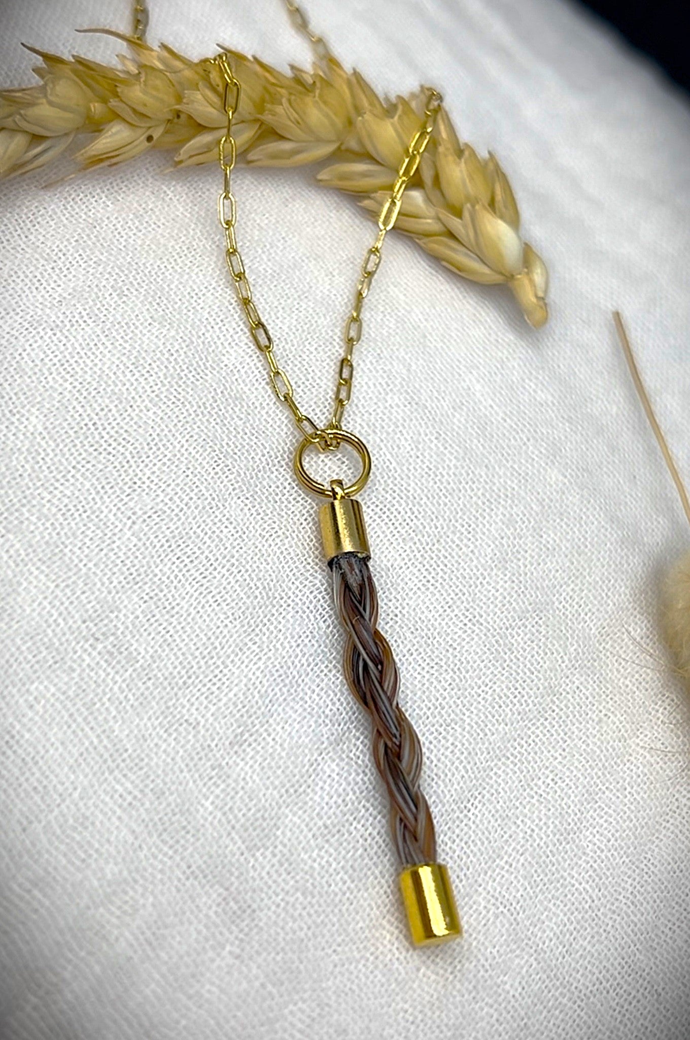 pendentif en crin de cheval en tresse ronde