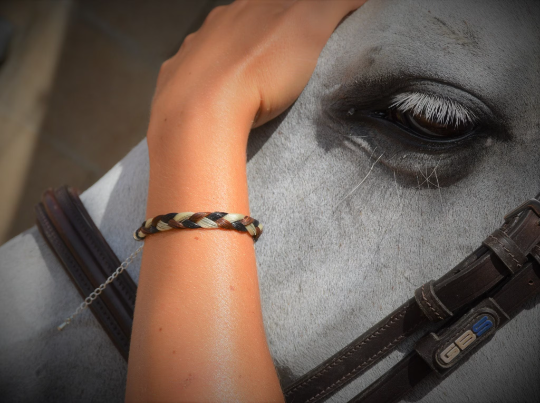 Bracelet crin de cheval tresse 3 brins