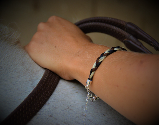 Bracelet crin de cheval tresse 3 brins
