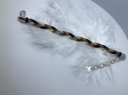 Bracelet crin de cheval tresse 3 brins