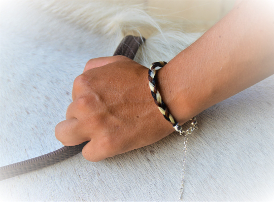 Bracelet crin de cheval tresse 3 brins