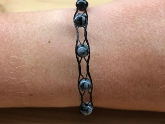 Bracelet crin de cheval et pierres