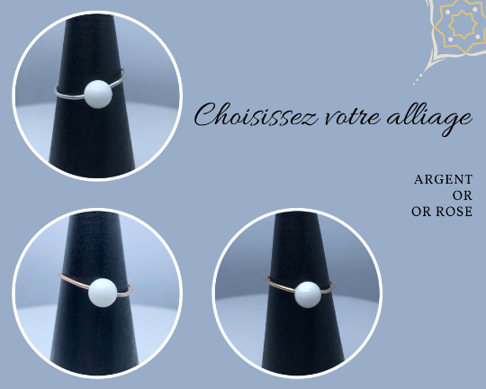 Bague Solitaire perle de lait maternel