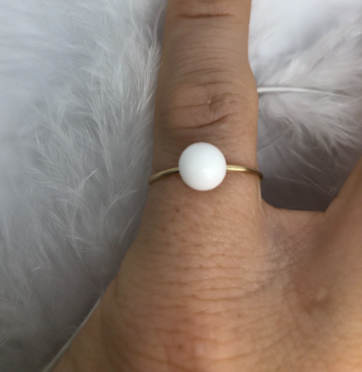 Bague Solitaire perle de lait maternel