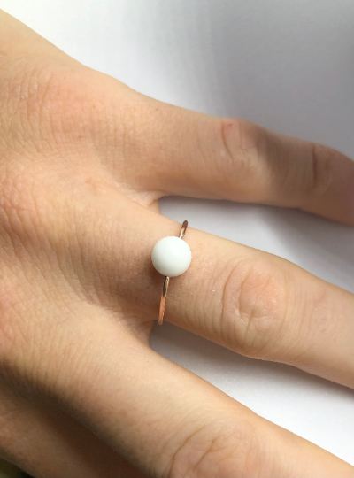 Bague Solitaire perle de lait maternel