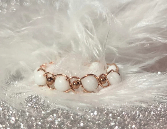 Bague Torsadeo petites perles de lait maternel