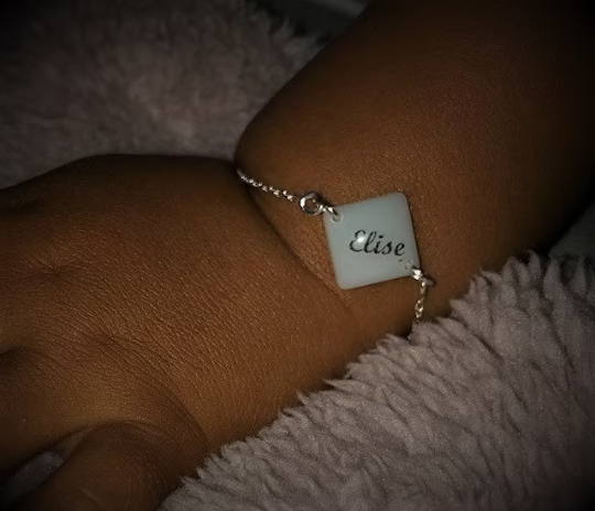 Gourmette Bébé argent et lait