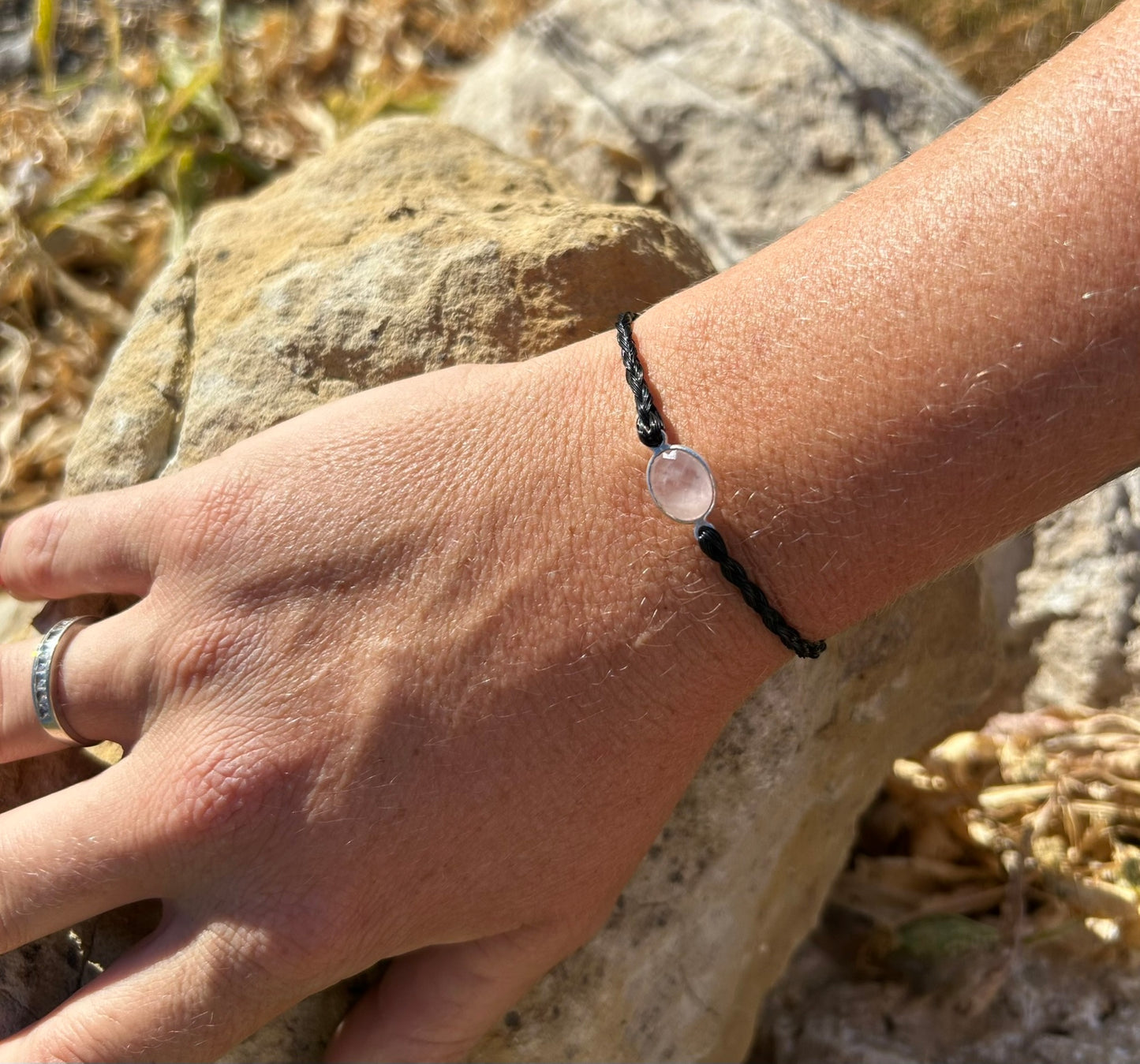 Bracelet crin de cheval et pierre précieuse - Félie