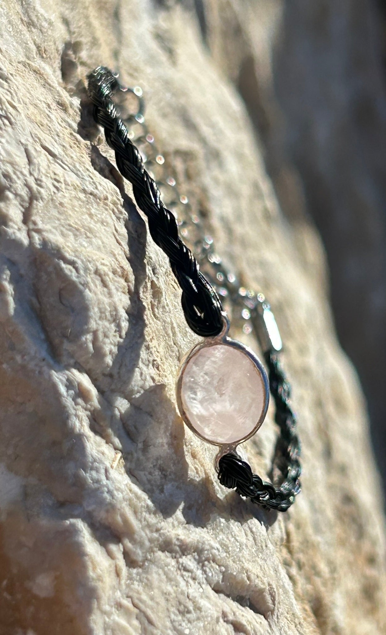 Bracelet crin de cheval et pierre précieuse - Félie