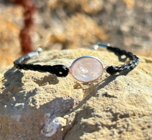 Bracelet crin de cheval et pierre précieuse - Félie