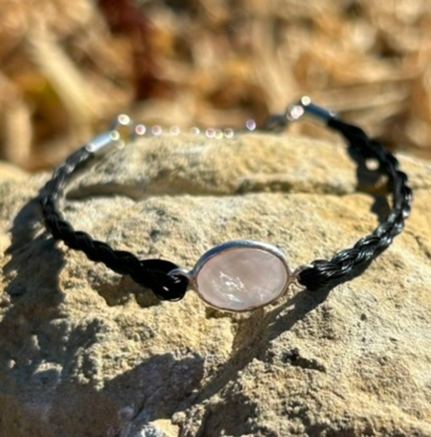Bracelet crin de cheval et pierre précieuse - Félie
