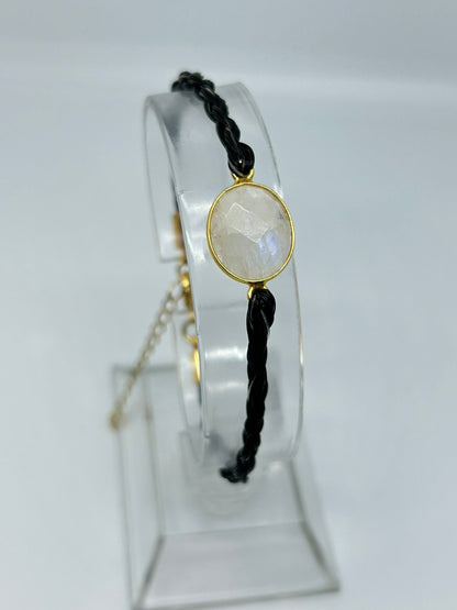 Bracelet crin de cheval et pierre précieuse - Félie