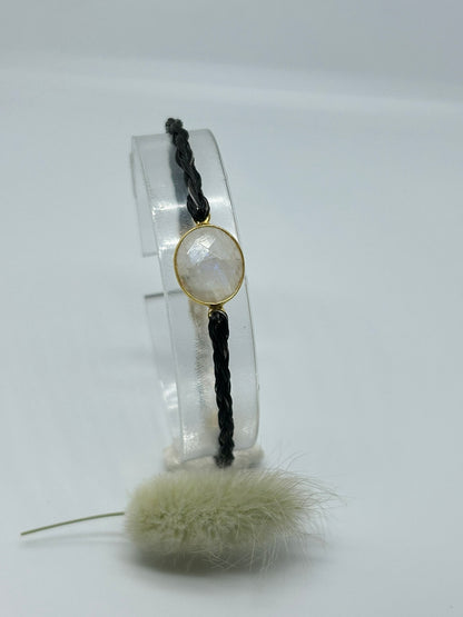 Bracelet crin de cheval et pierre précieuse - Félie