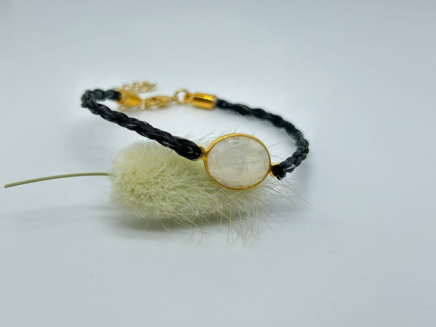 Bracelet crin de cheval et pierre précieuse - Félie