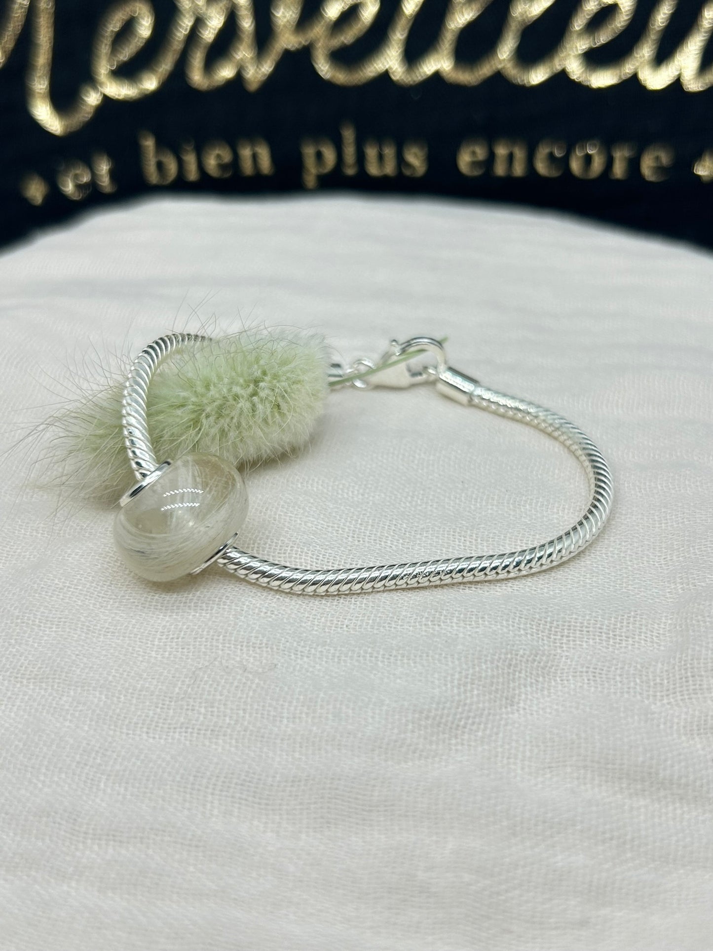 Bracelet Souvenir Animal en Argent 925 – Perle Pelage / Cendre style Pandora