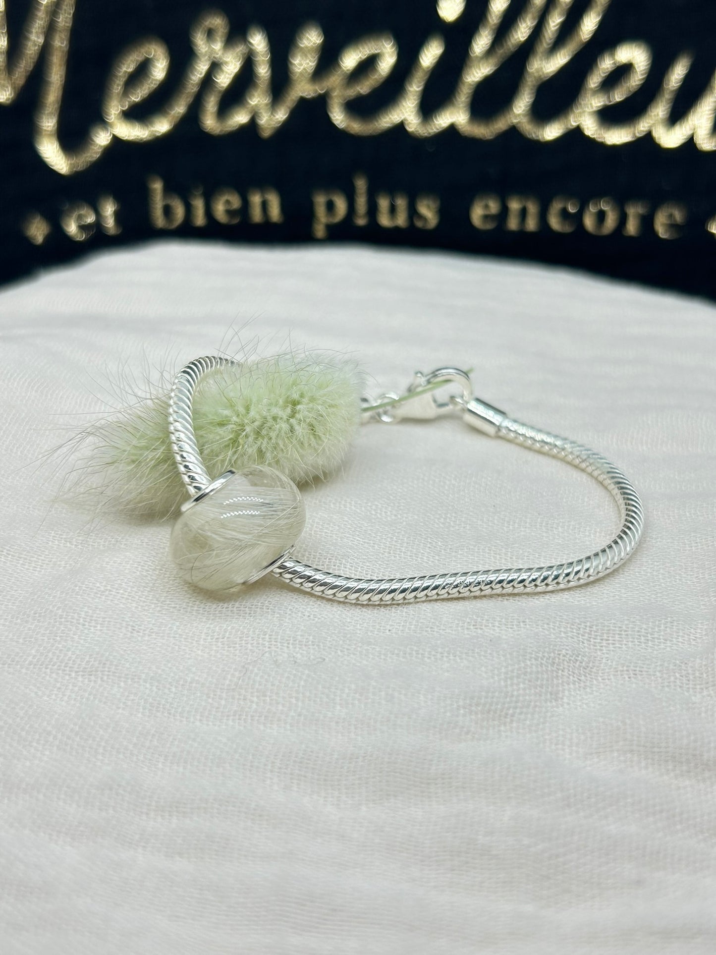Bracelet Souvenir Animal en Argent 925 – Perle Pelage / Cendre style Pandora