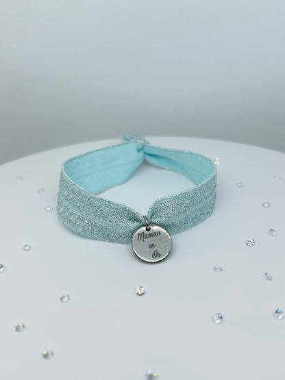 Bracelet ruban médaillon gravé