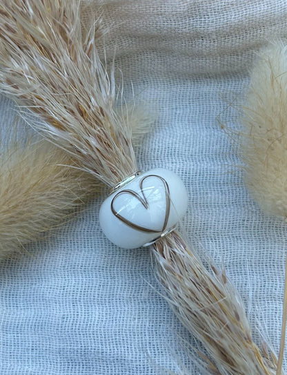 Perle Heart au lait maternel et Cheveux de bébé adaptable bracelet Pandora