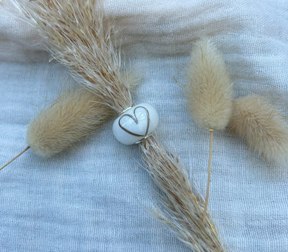 Perle Heart au lait maternel et Cheveux de bébé adaptable bracelet Pandora