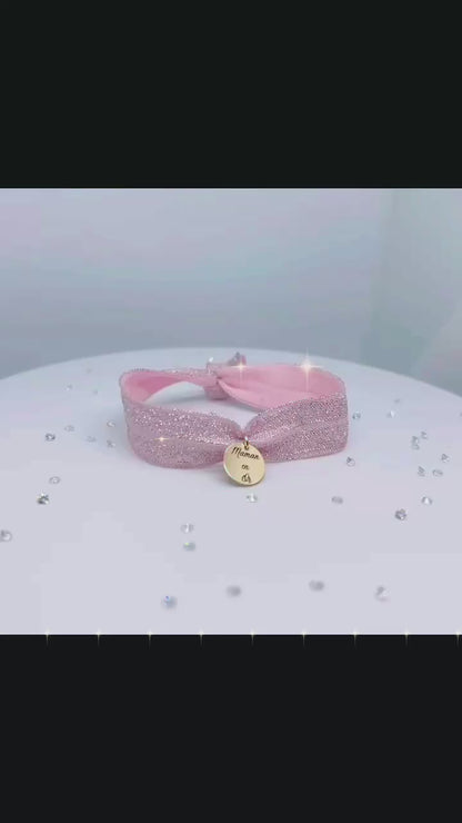 Bracelet ruban médaillon gravé