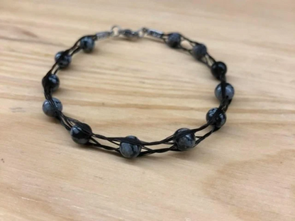 Bracelet crin de cheval et pierres